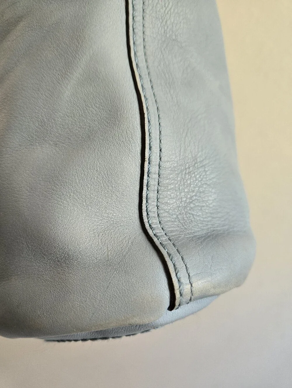 Coach 11422 Bleecker Tattersall Hobo Bag Duffle Purse Blue Leather Bleeker